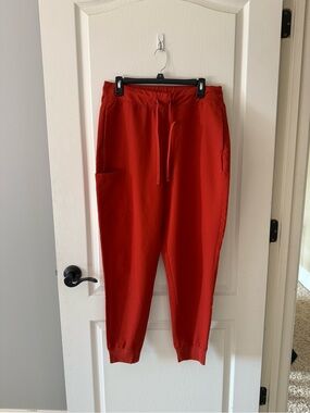 Mandala Scrub Joggers, Rust Orange L